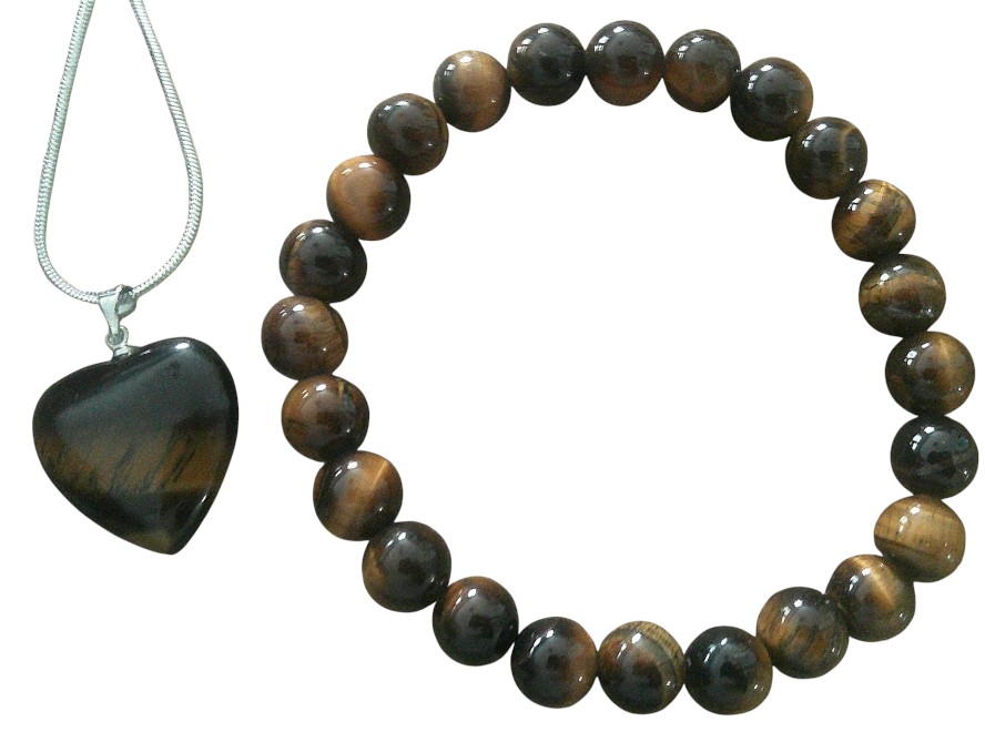 Tigers Eye Necklace and Bracelet Set - Image 2