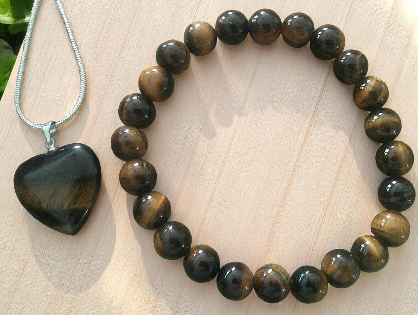 Tigers Eye Necklace and Bracelet Set