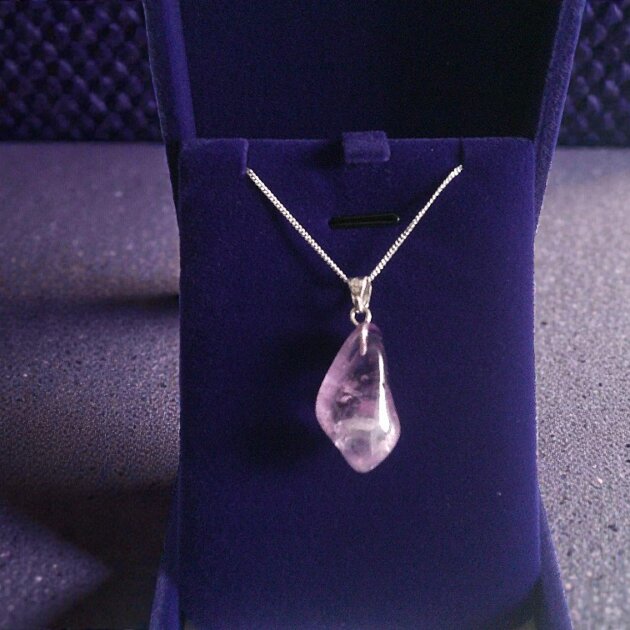 Tumbled Amethyst Sterling Silver Necklace