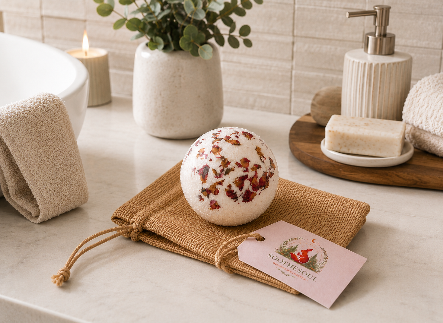 Himalayan Salt Bath Bomb, Ylang Ylang & Coconut Oil - Image 2
