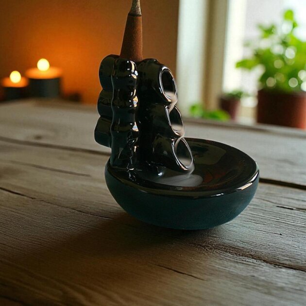 Black Bamboo Designed Backflow Burner