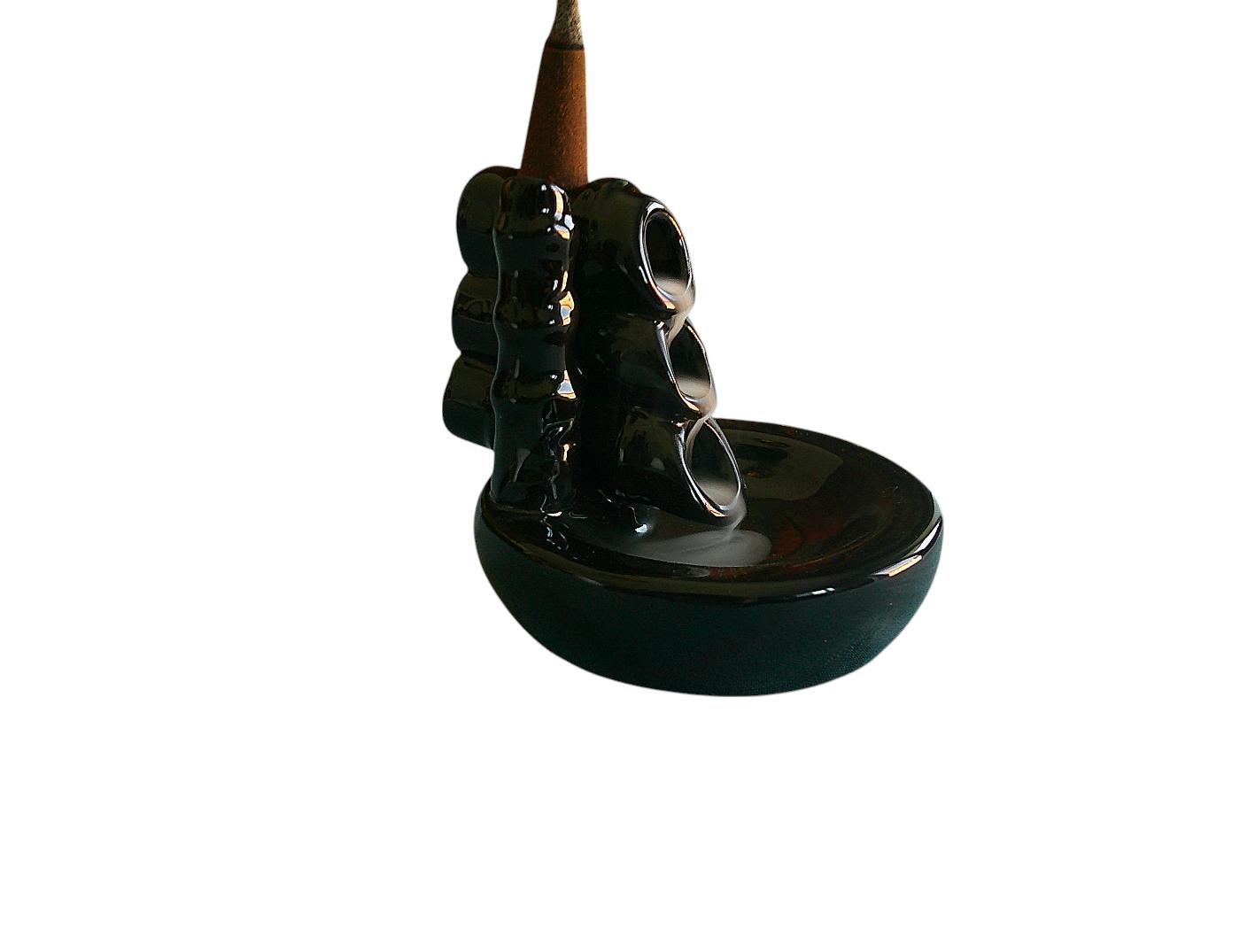 Black Bamboo Designed Backflow Burner - Image 2