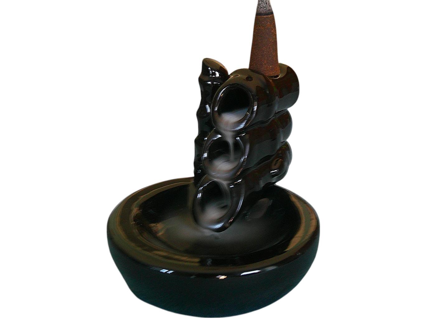 Black Bamboo Designed Backflow Burner - Image 3