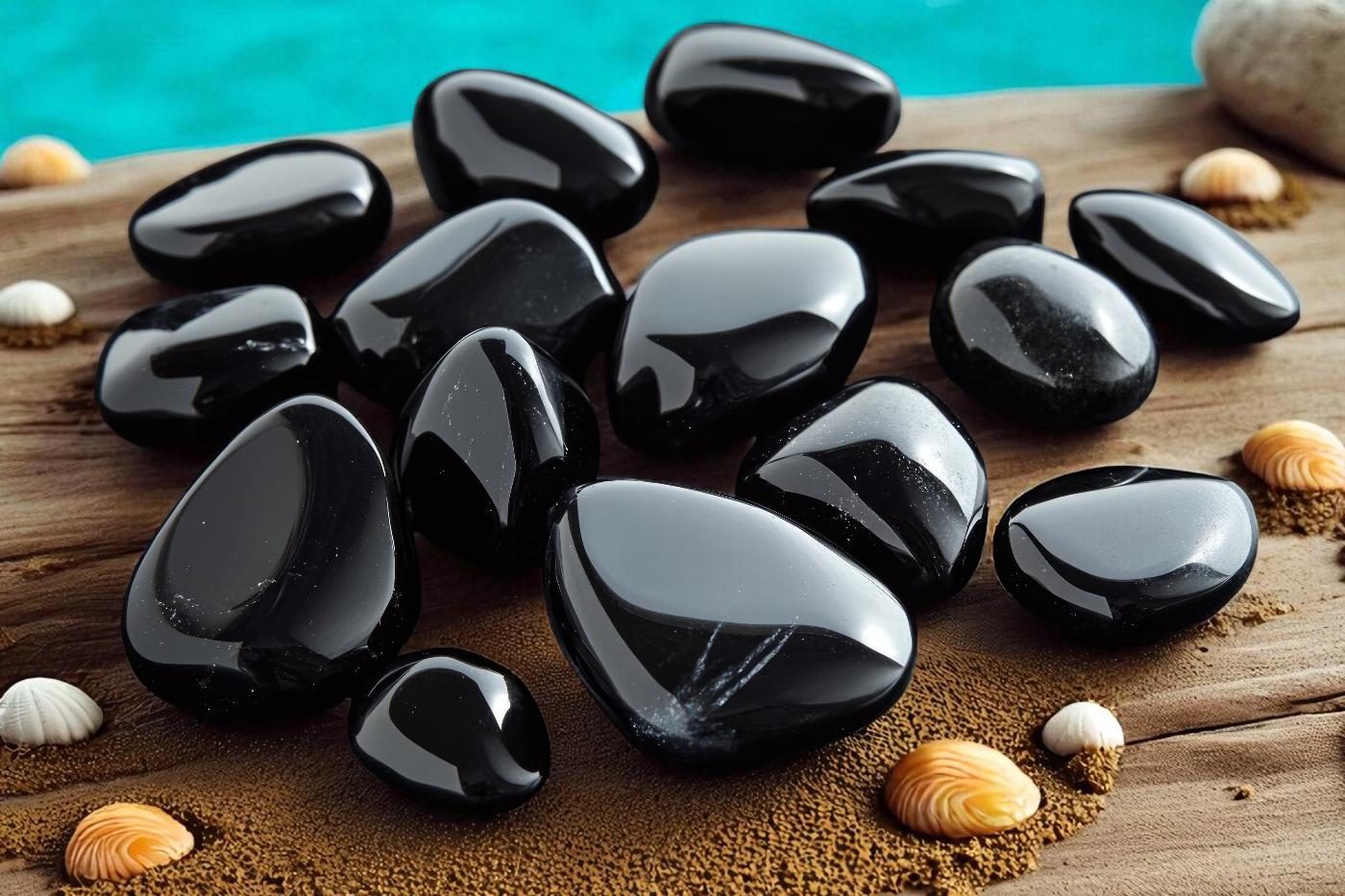 Small Black Obsidian Tumblestone 10-20mm
