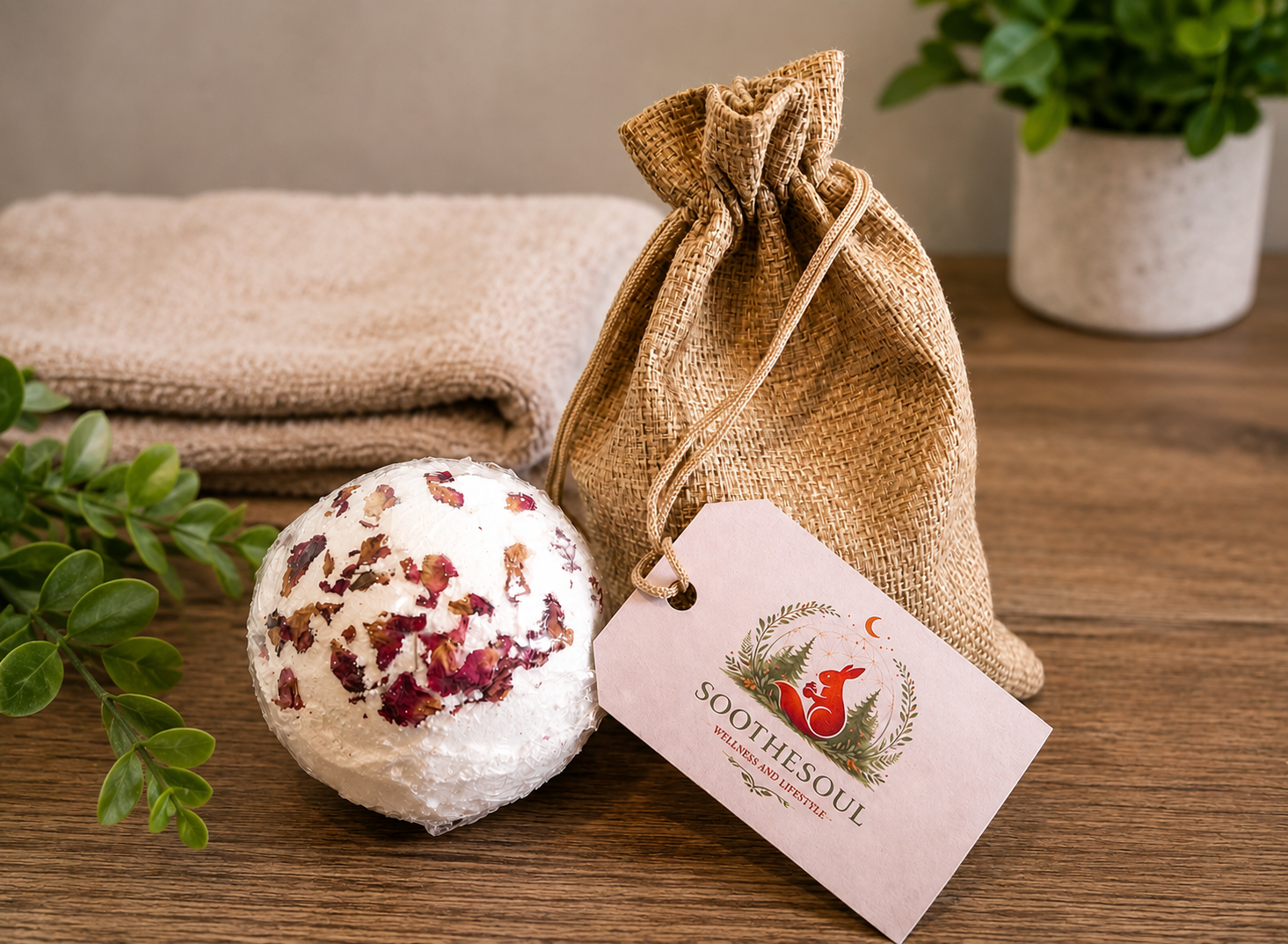 Himalayan Salt Bath Bomb, Ylang Ylang & Coconut Oil - Image 3
