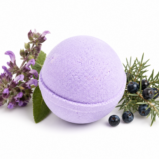 Essential Oil Bath Bomb, Clary Sage and Juniper
