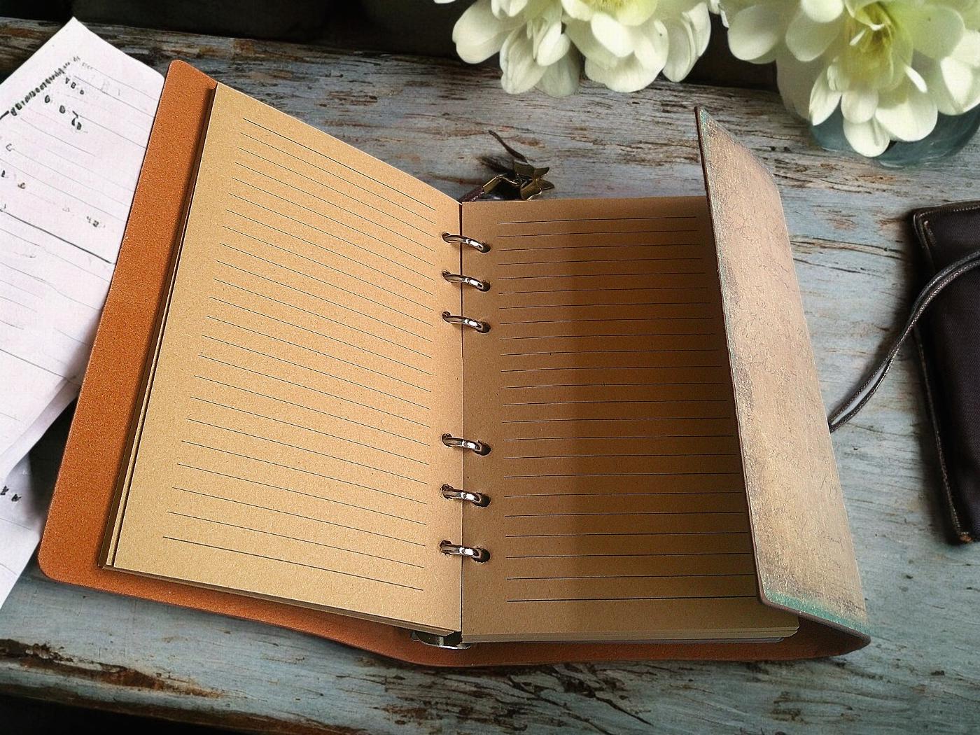 Vintage inspired journal, butterfly and flower - Image 2