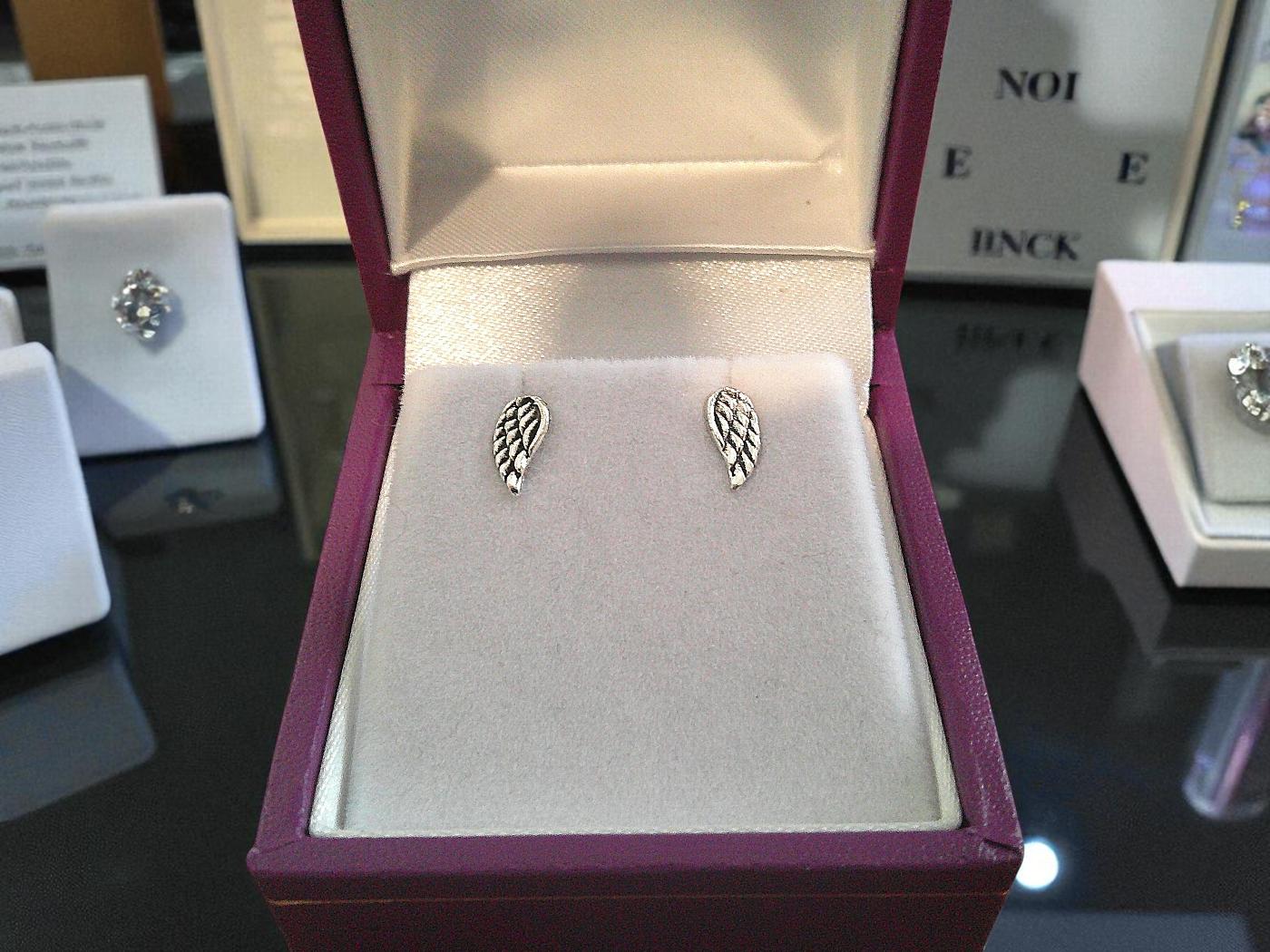 Delicate Sterling Silver Angel Wing Studs - Image 2