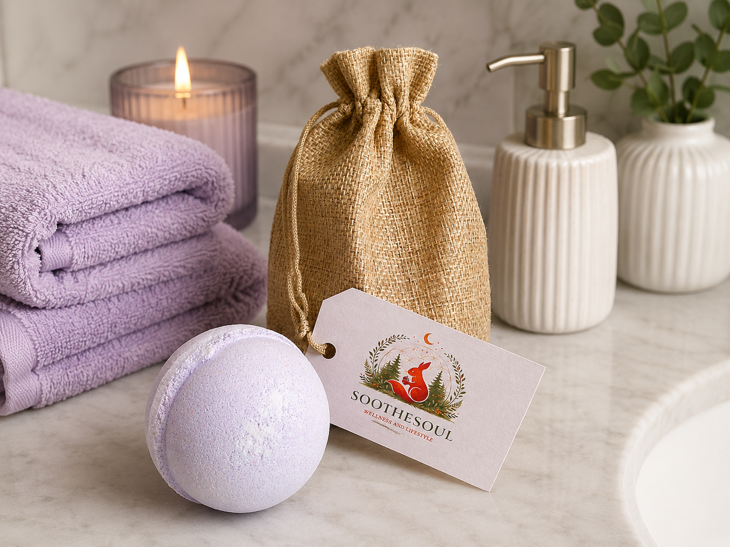 Essential Oil Bath Bomb, Clary Sage and Juniper - Image 3