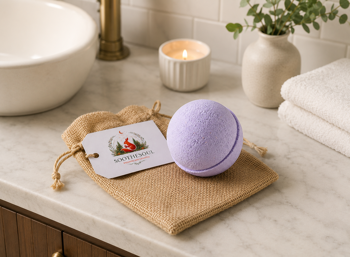 Essential Oil Bath Bomb, Clary Sage and Juniper - Image 2