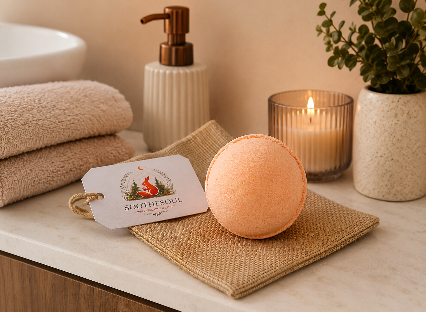 Essential oil Bath Bomb Lemongrass and Mandarin - Image 2