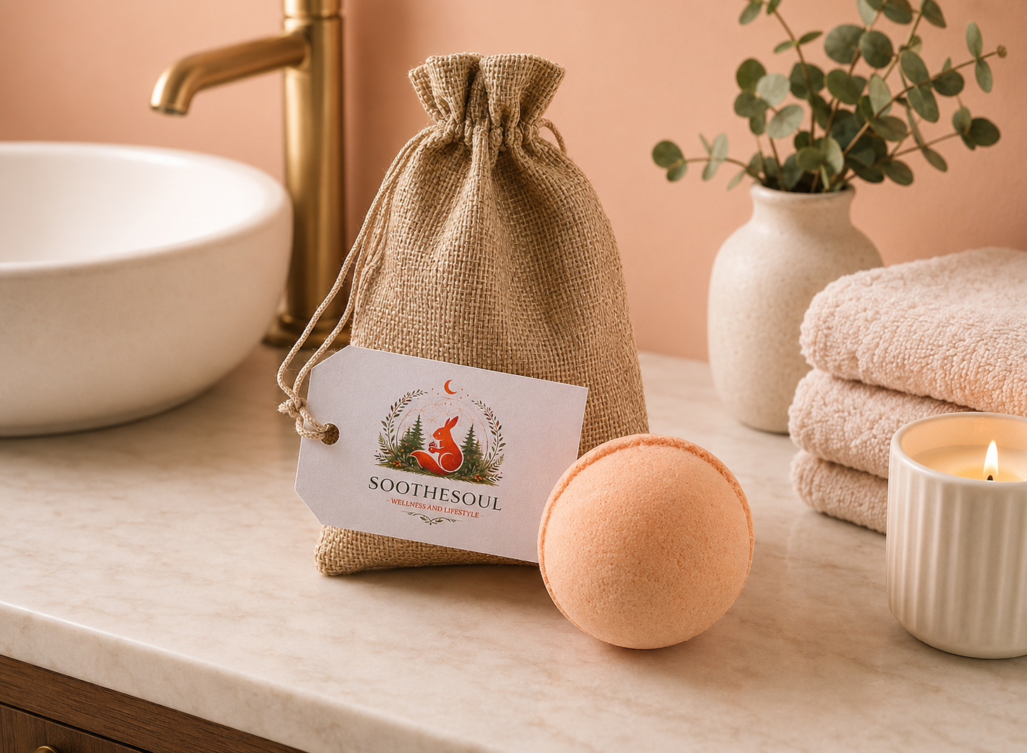 Essential oil Bath Bomb Lemongrass and Mandarin - Image 3