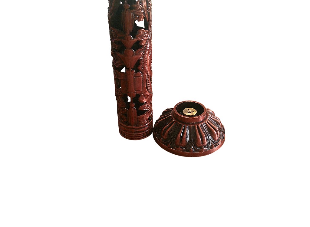 Copper Vertical Incense Burner, with Pheonix and Dragon Design - Image 3