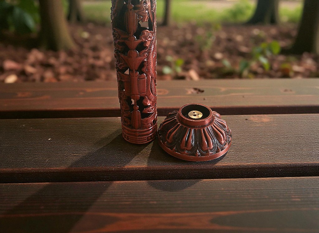 Copper Vertical Incense Burner, with Pheonix and Dragon Design - Image 2