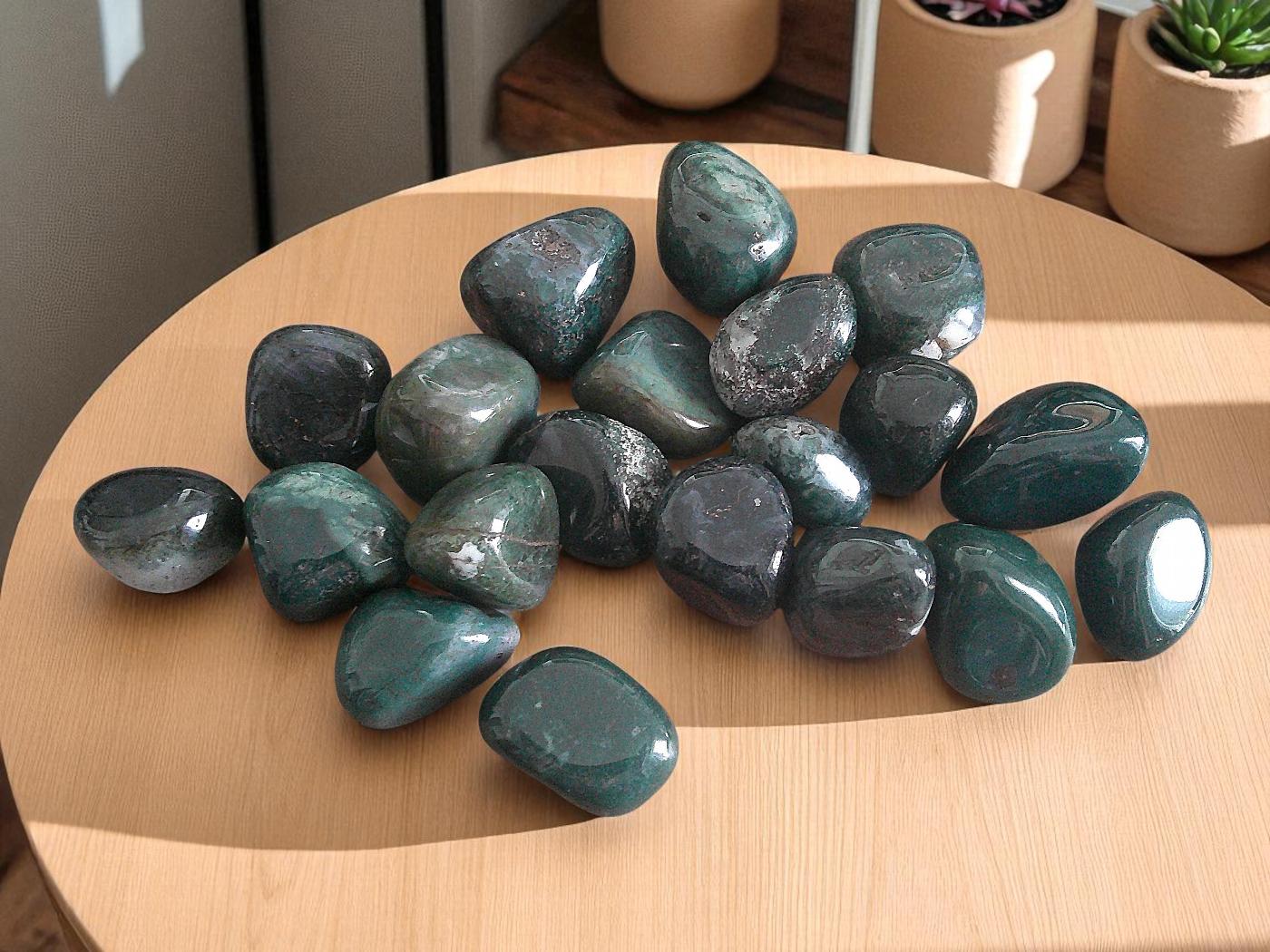 Small Moss Agate Tumblestone 10-20mm