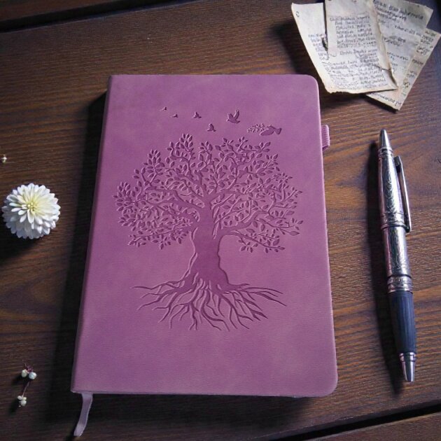 Soft Suede Effect Light purple Tree of life Journal
