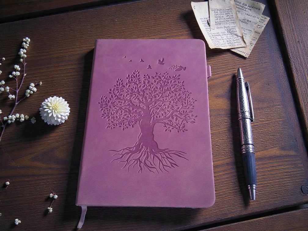 Soft Suede Effect Light purple Tree of life Journal