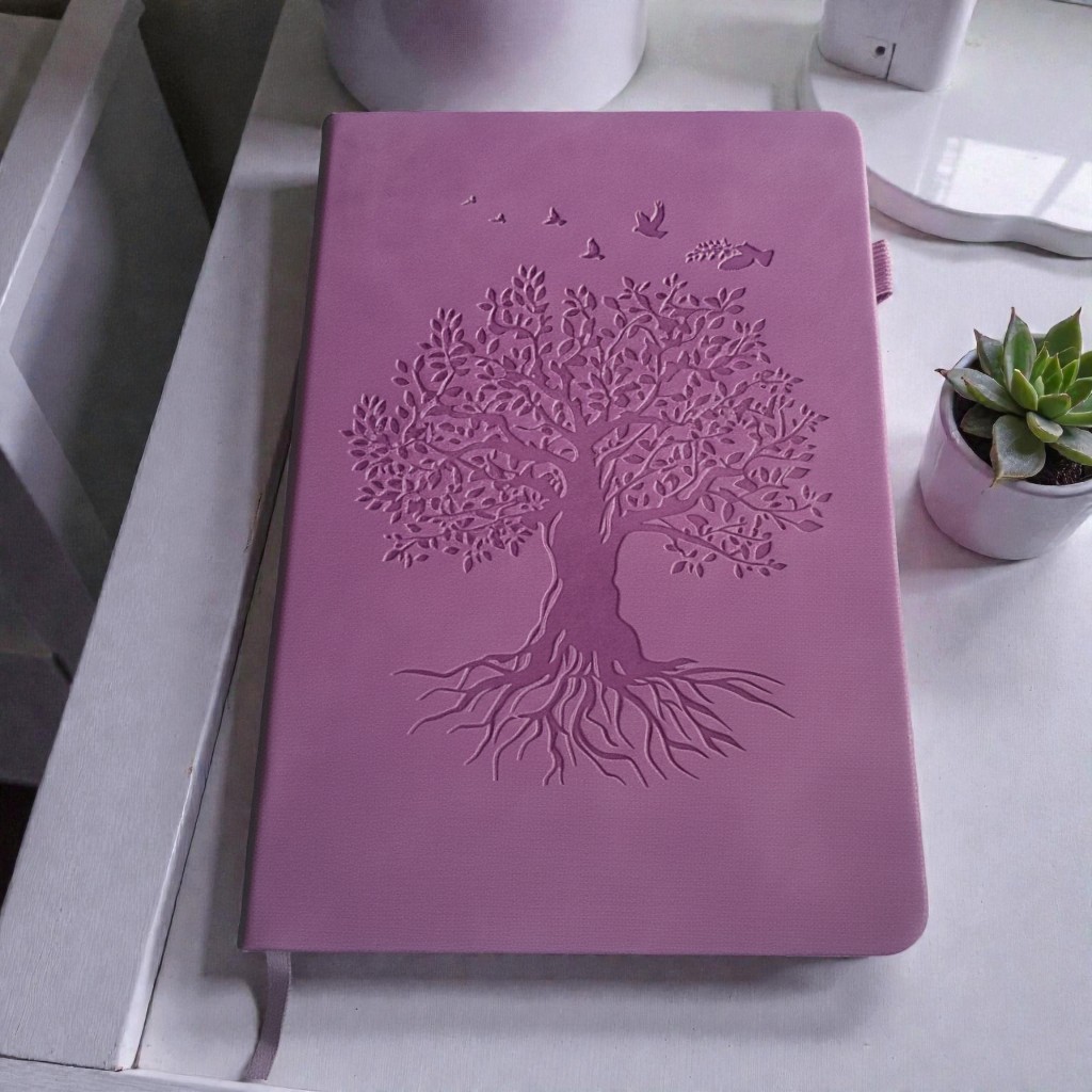 Soft Suede Effect Light purple Tree of life Journal - Image 2