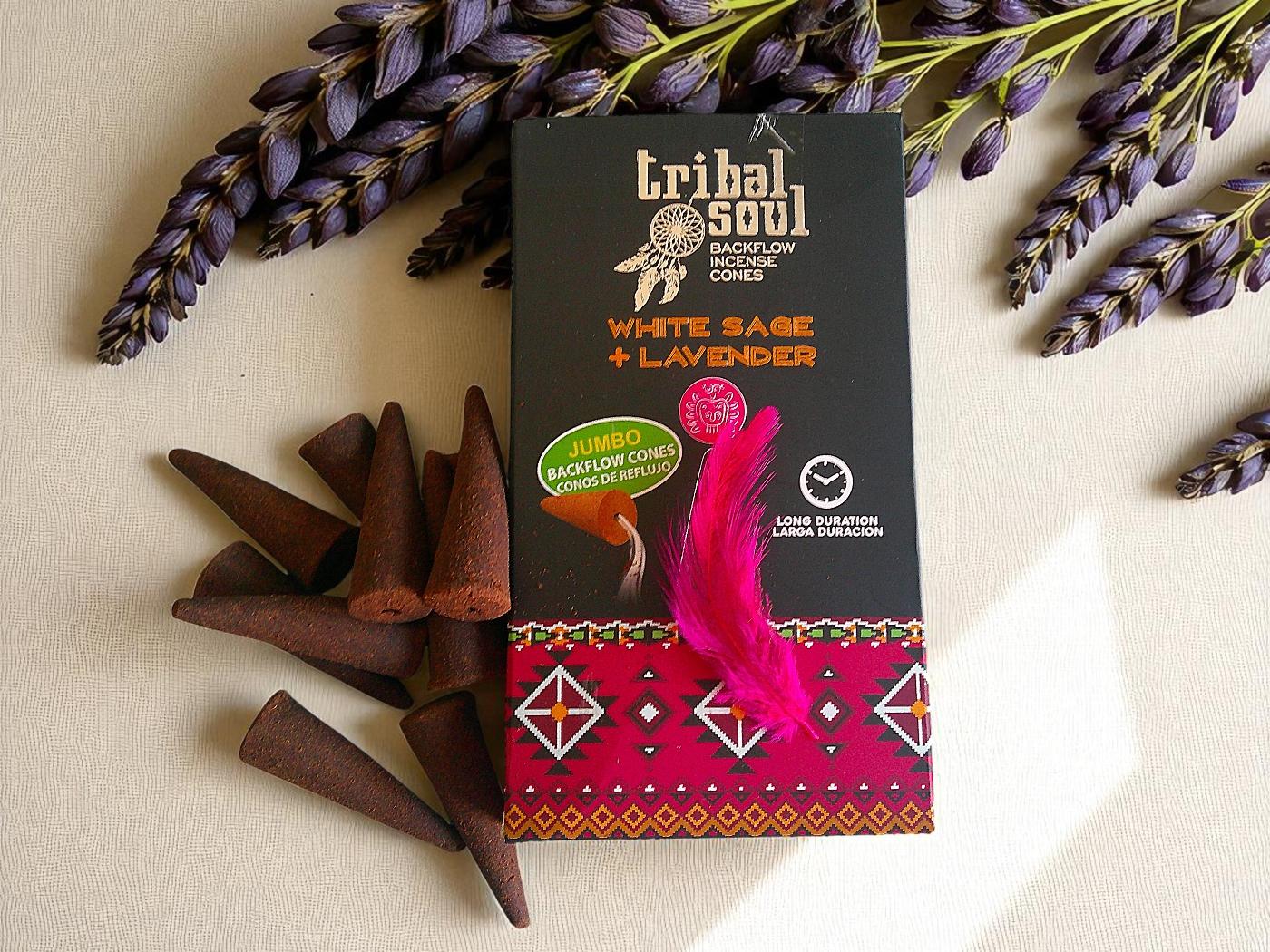 Tribal Soul Jumbo White Sage and Lavender backflow Incense Cones