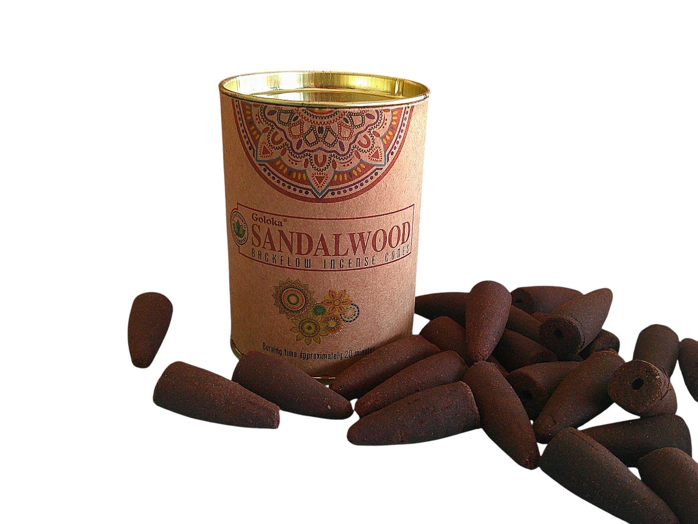 Goloka Sandalwood Backflow Incense Cones - Image 2