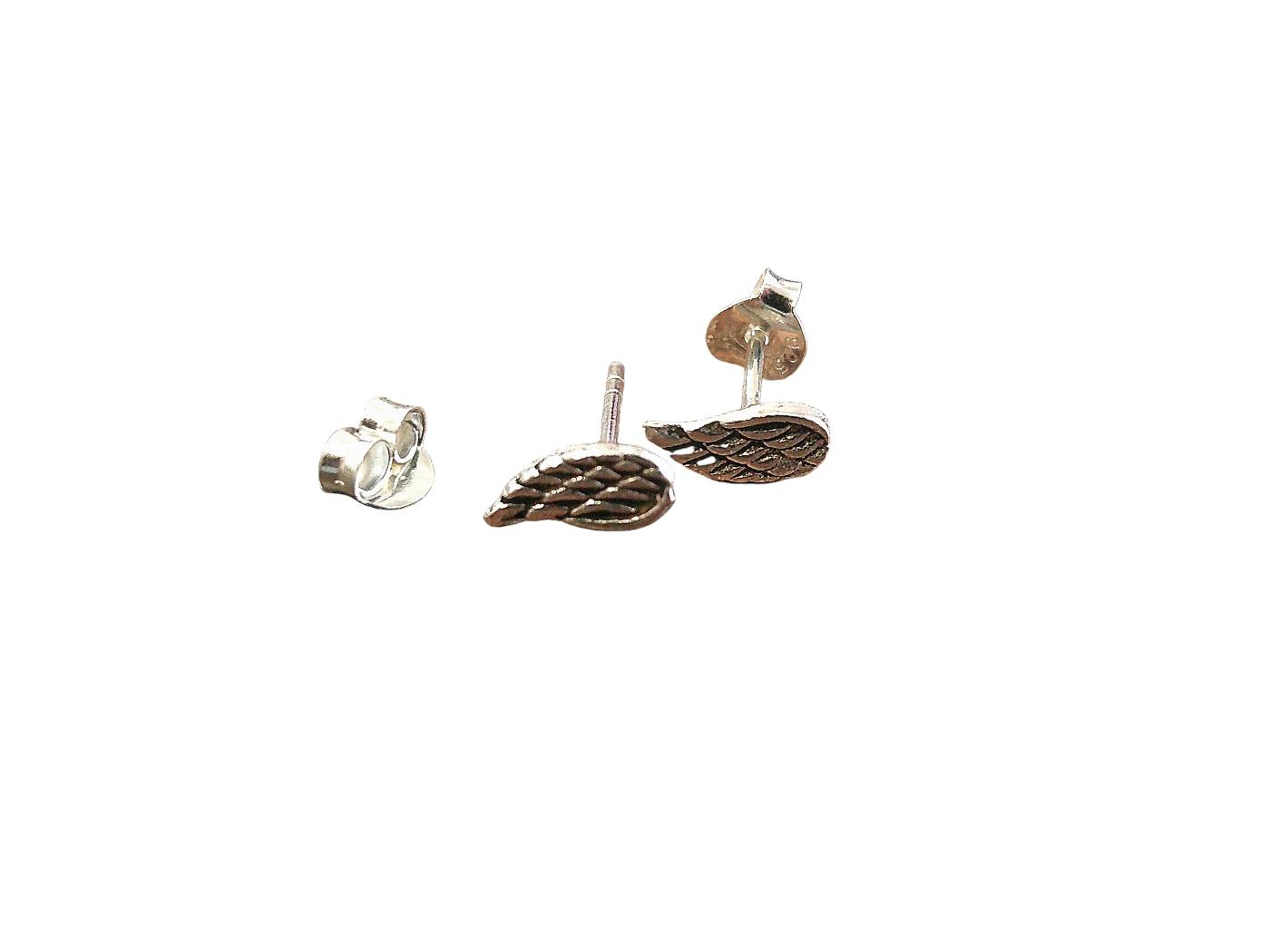 Delicate Sterling Silver Angel Wing Studs - Image 3