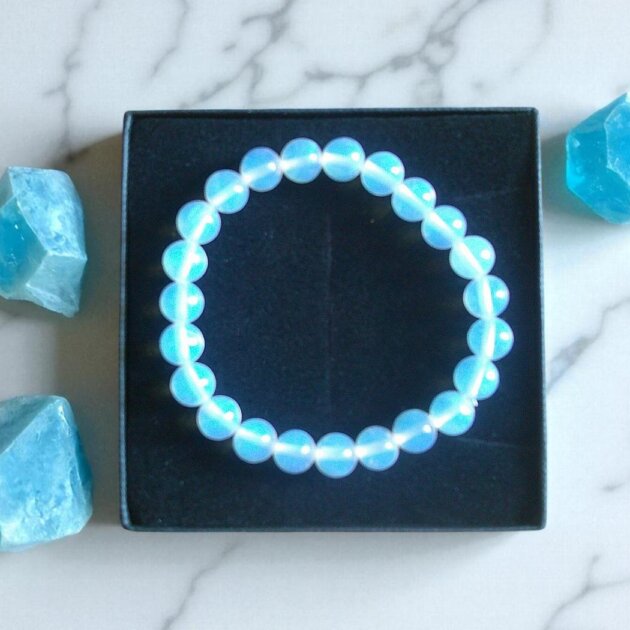 Natural Opalite Bead Bracelet