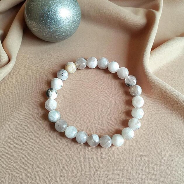 Rainbow Moonstone Bead Bracelet