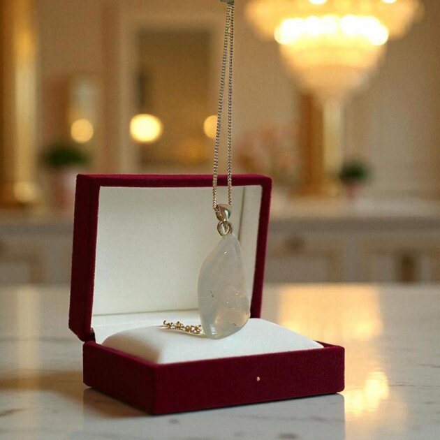 Clear Quartz Crystal Sterling Silver Necklace