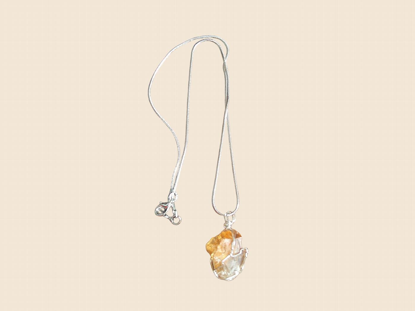Caged Rough Citrine Crystal Necklace - Image 3