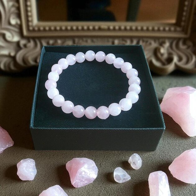 Natural Rose Quartz Bead Bracelet