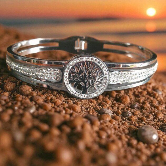 Tree of Life Silver bangle