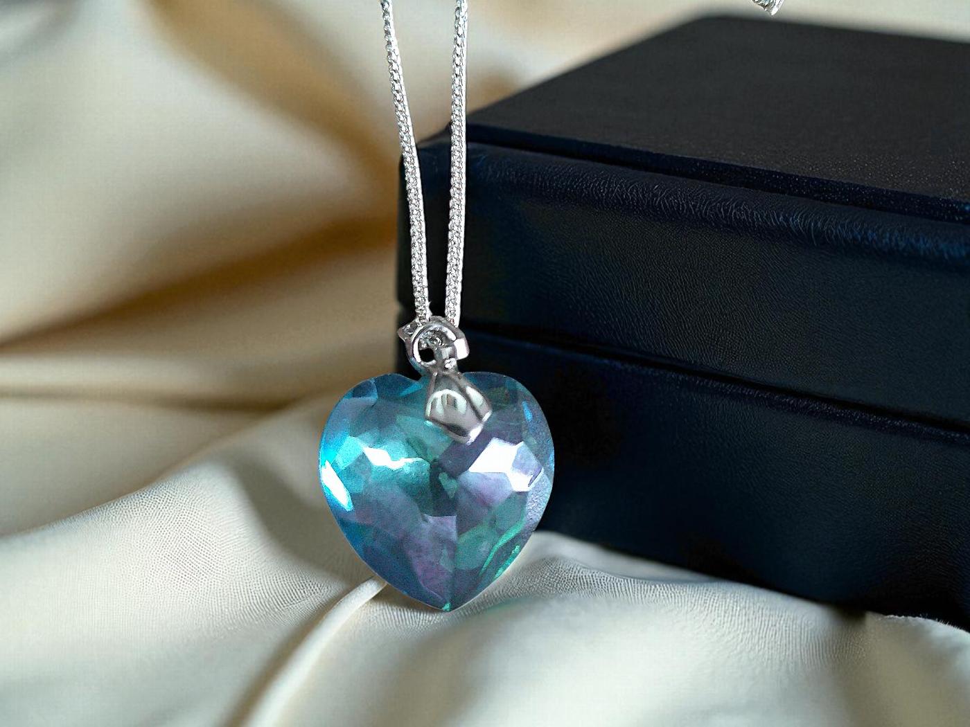 Aqua Aura Sterling Silver Necklace