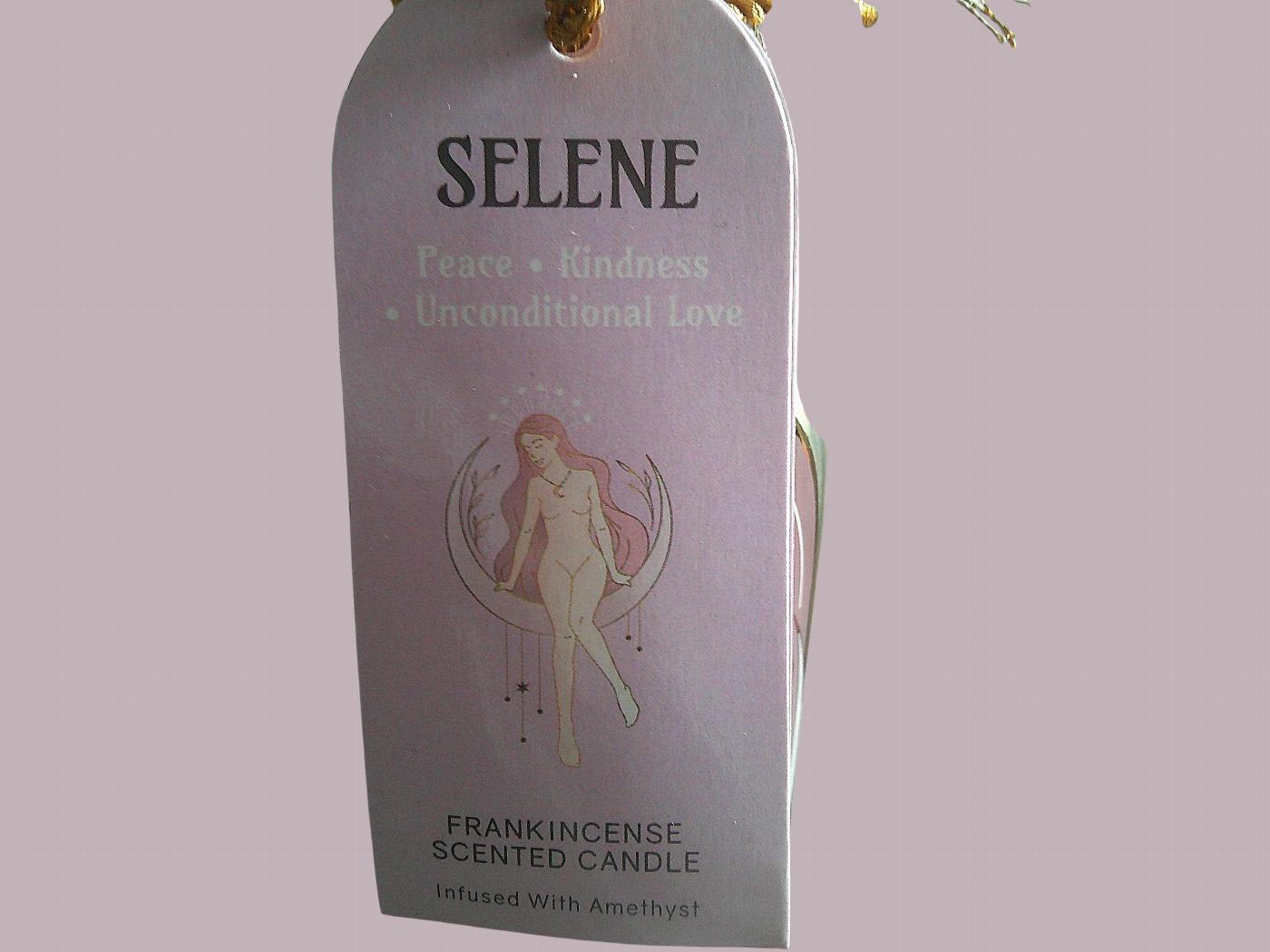 Tube Candle, Selene Moon Goddess. Frankincense with Amethyst Crystals - Image 3