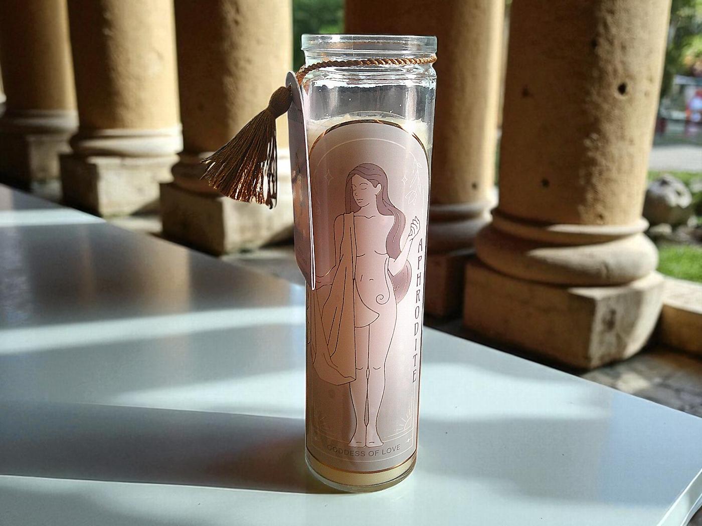 Tube Candle, Aphrodite with Neroli and Rose Quartz Crystals. - Image 3