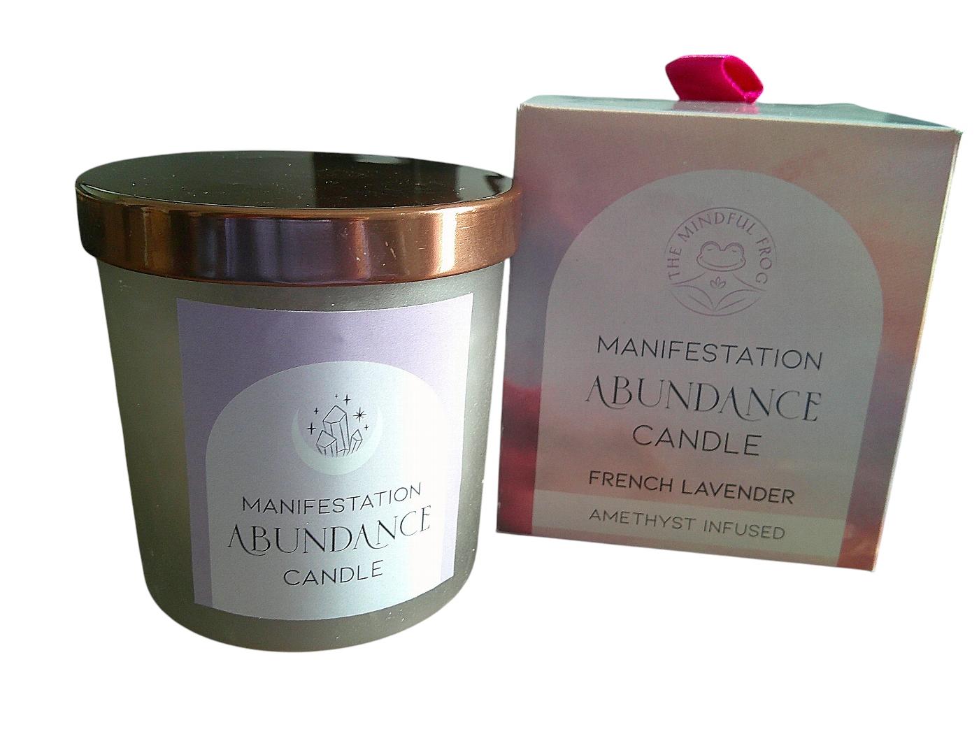 Manifestation Abundance candle with Lavender and Amethyst - Image 2