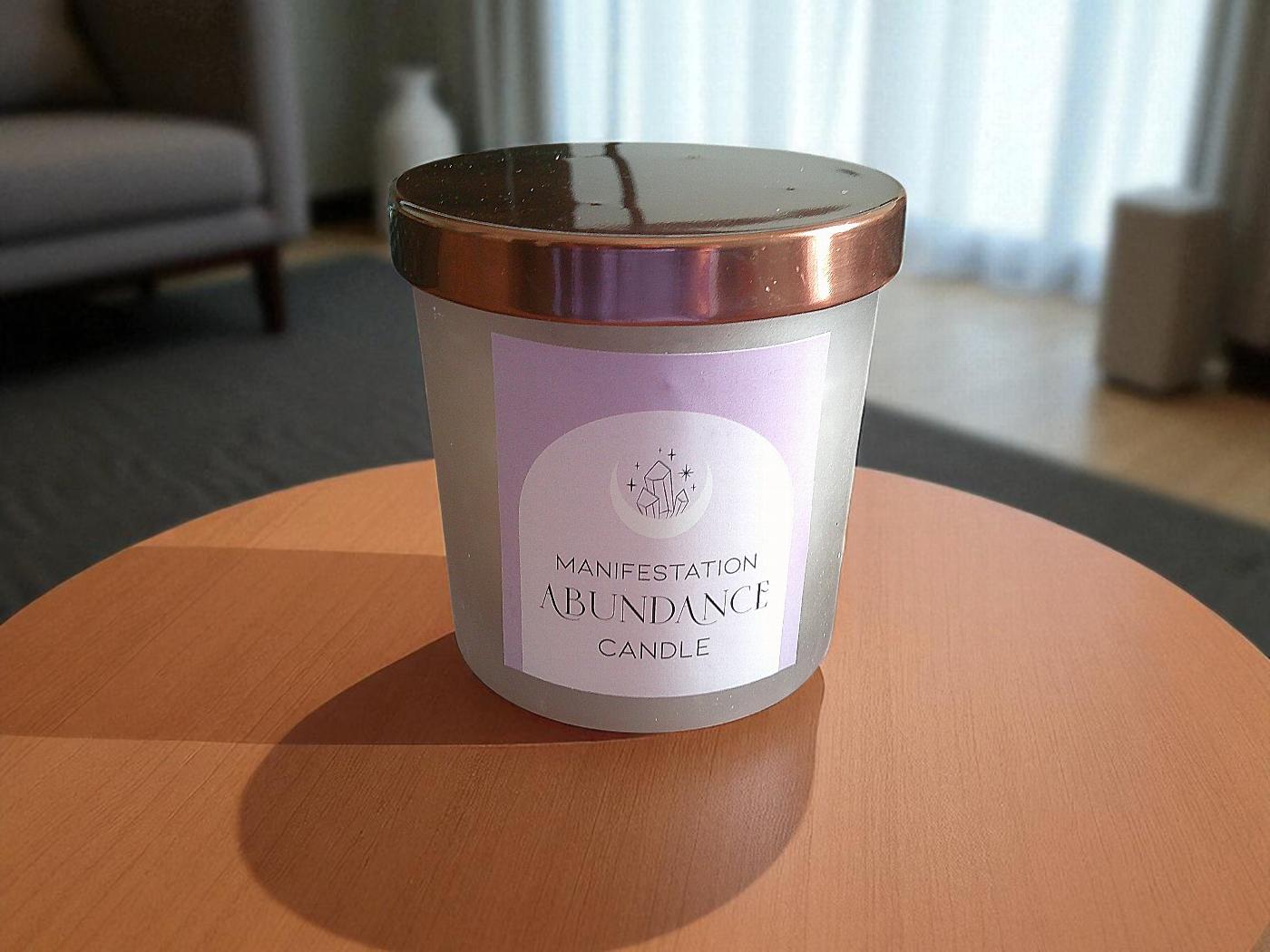 Manifestation Abundance candle with Lavender and Amethyst - Image 3