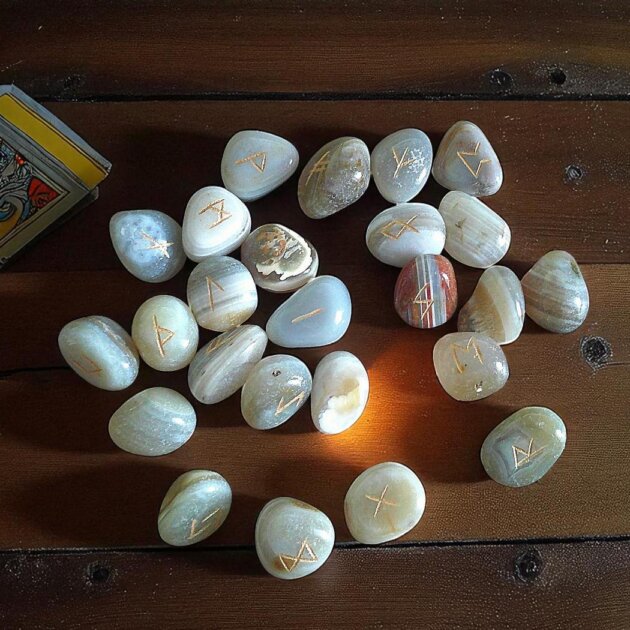 Rune Set, Banded Agate