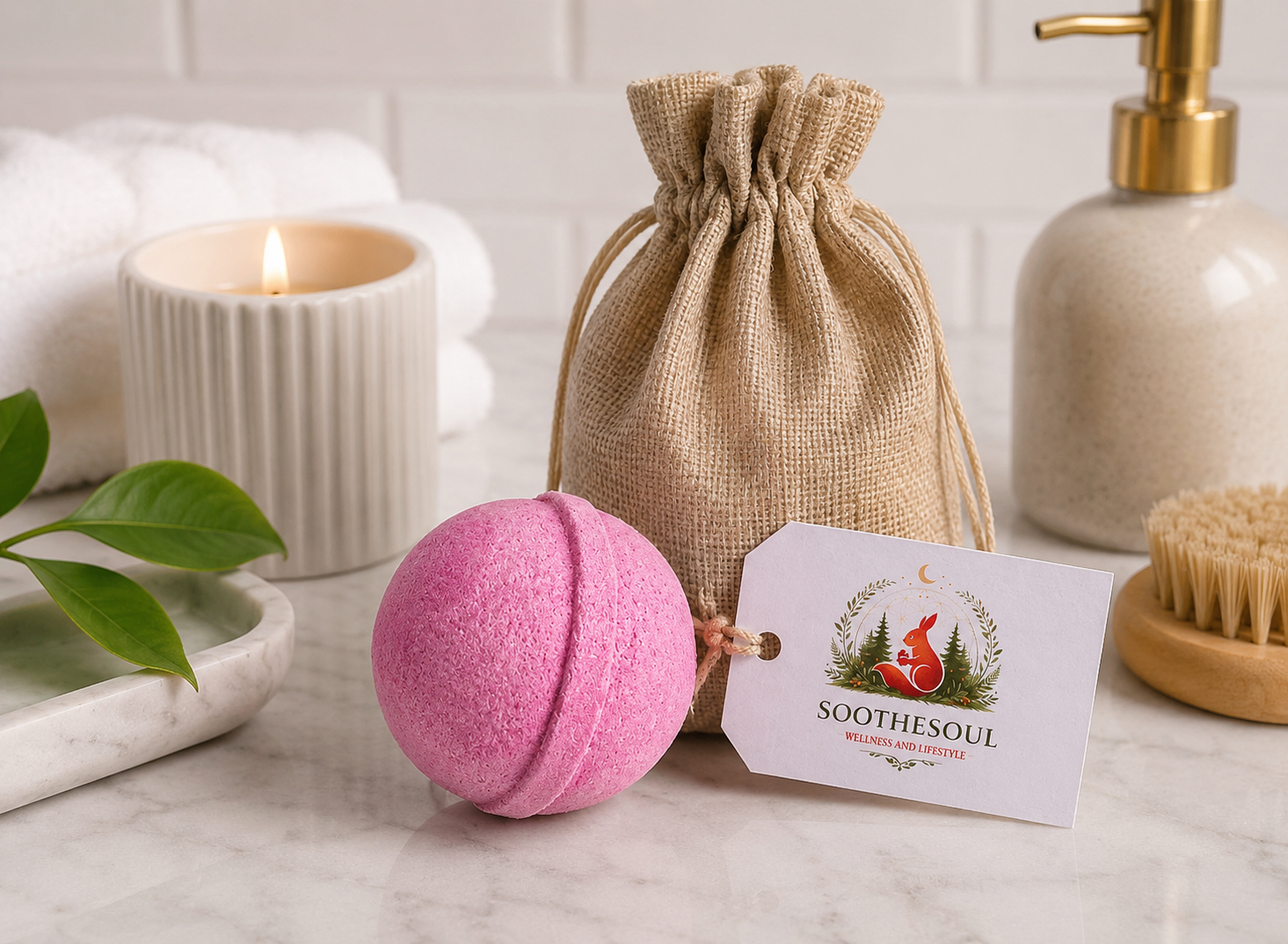 Essential Oil Bath Bomb Ylang Ylang and Ginger - Image 3