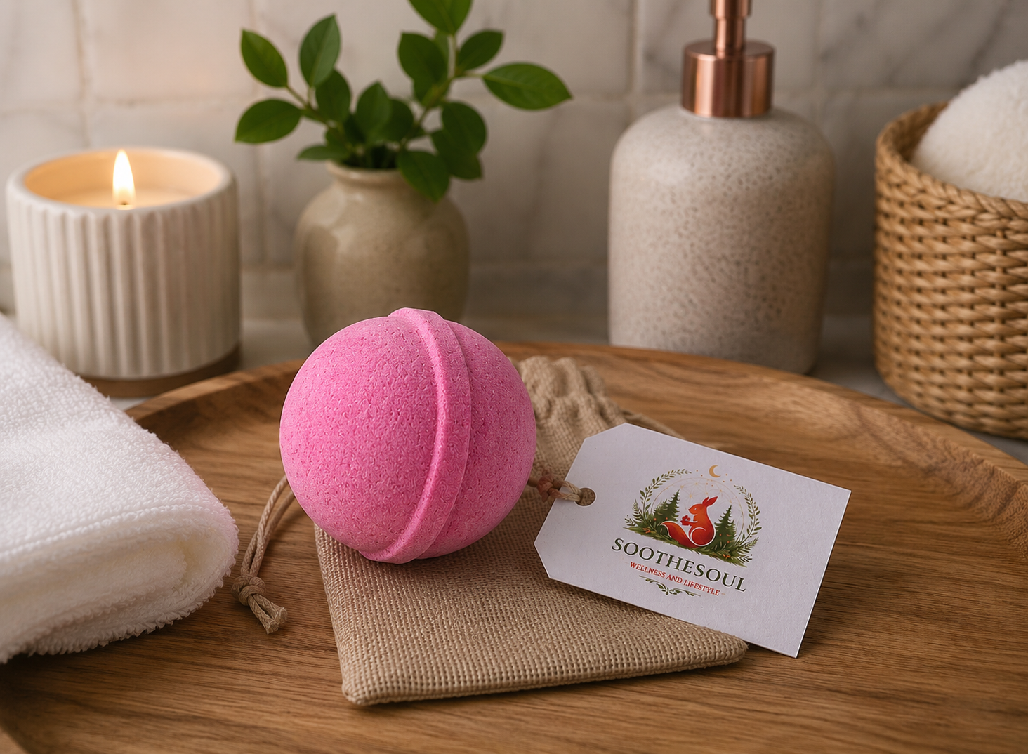 Essential Oil Bath Bomb Ylang Ylang and Ginger - Image 2
