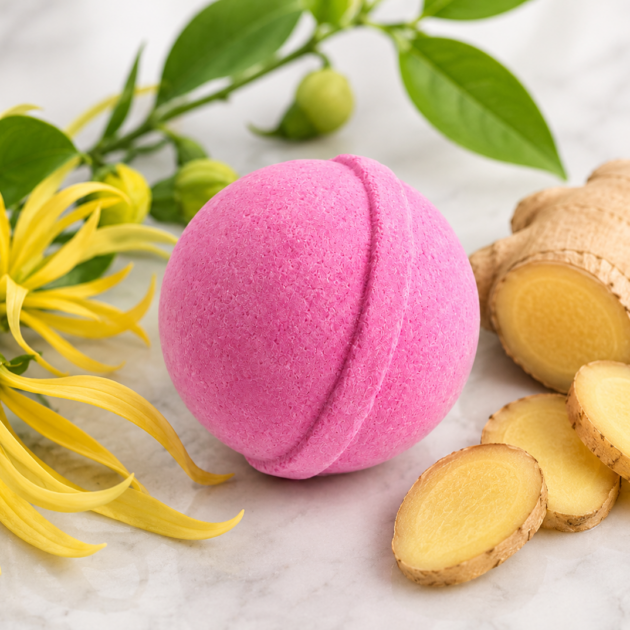 Essential Oil Bath Bomb Ylang Ylang and Ginger