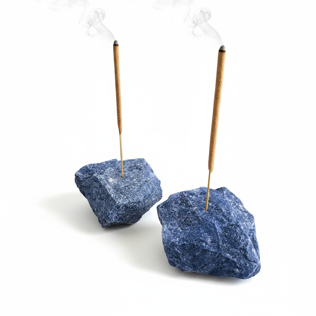 Raw Crystal Incense Holder, Sodalite - Image 4