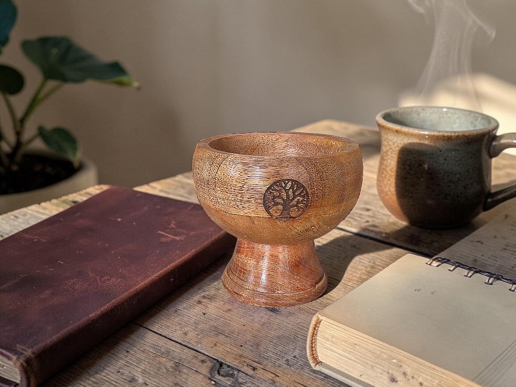 Carved Tree of Life Ritual Bowl Incense Burner - Image 3