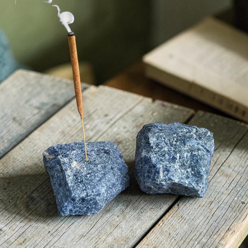 Raw Crystal Incense Holder, Sodalite - Image 5