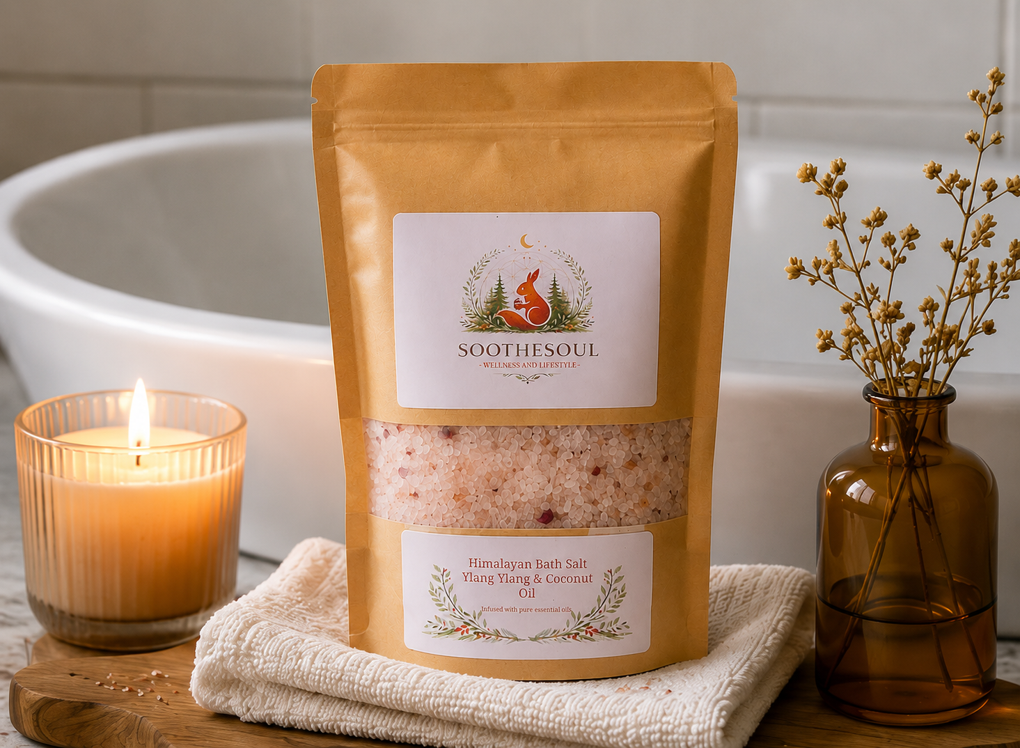 Ylang Ylang & Coconut Oil Himalayan Bath Salts 500gms. - Image 4