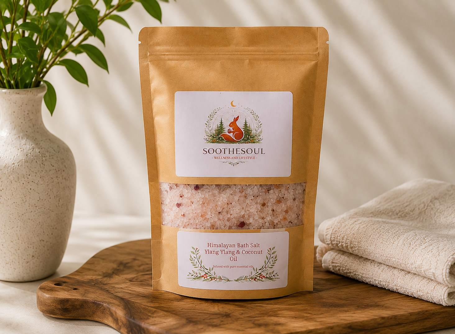 Ylang Ylang & Coconut Oil Himalayan Bath Salts 500gms. - Image 2