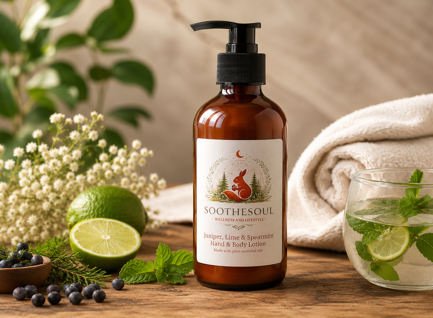 Juniper, Lime, Spearmint Hand & Body Lotion 250ml - Image 2
