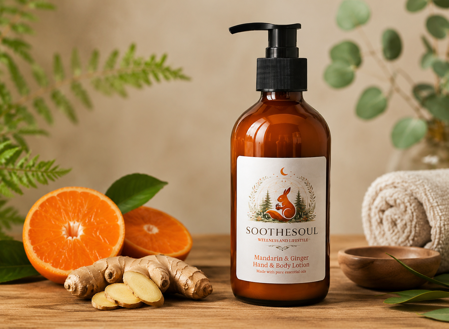 Mandarin, Ginger Hand & Body Lotion 250ml - Image 2