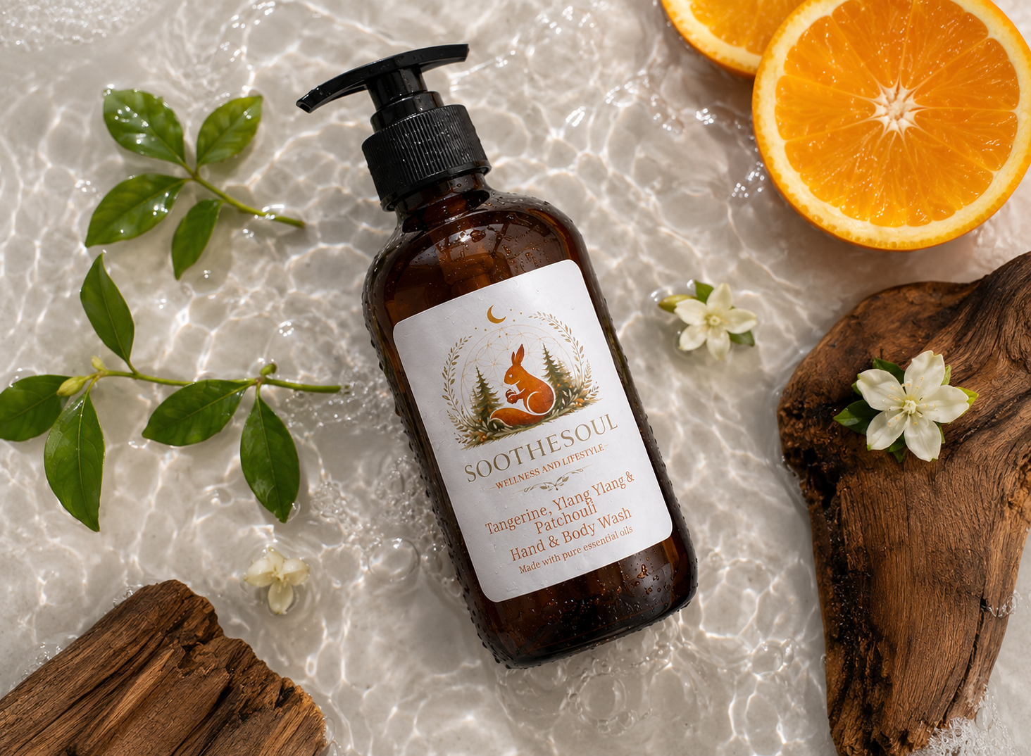 Tangerine, Ylang Ylang, Patchouli Hand & Body Wash 250ml - Image 4