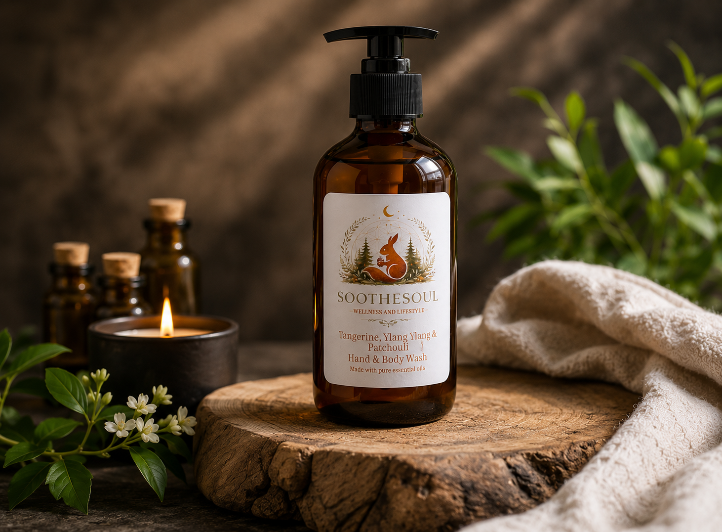 Tangerine, Ylang Ylang, Patchouli Hand & Body Wash 250ml - Image 2
