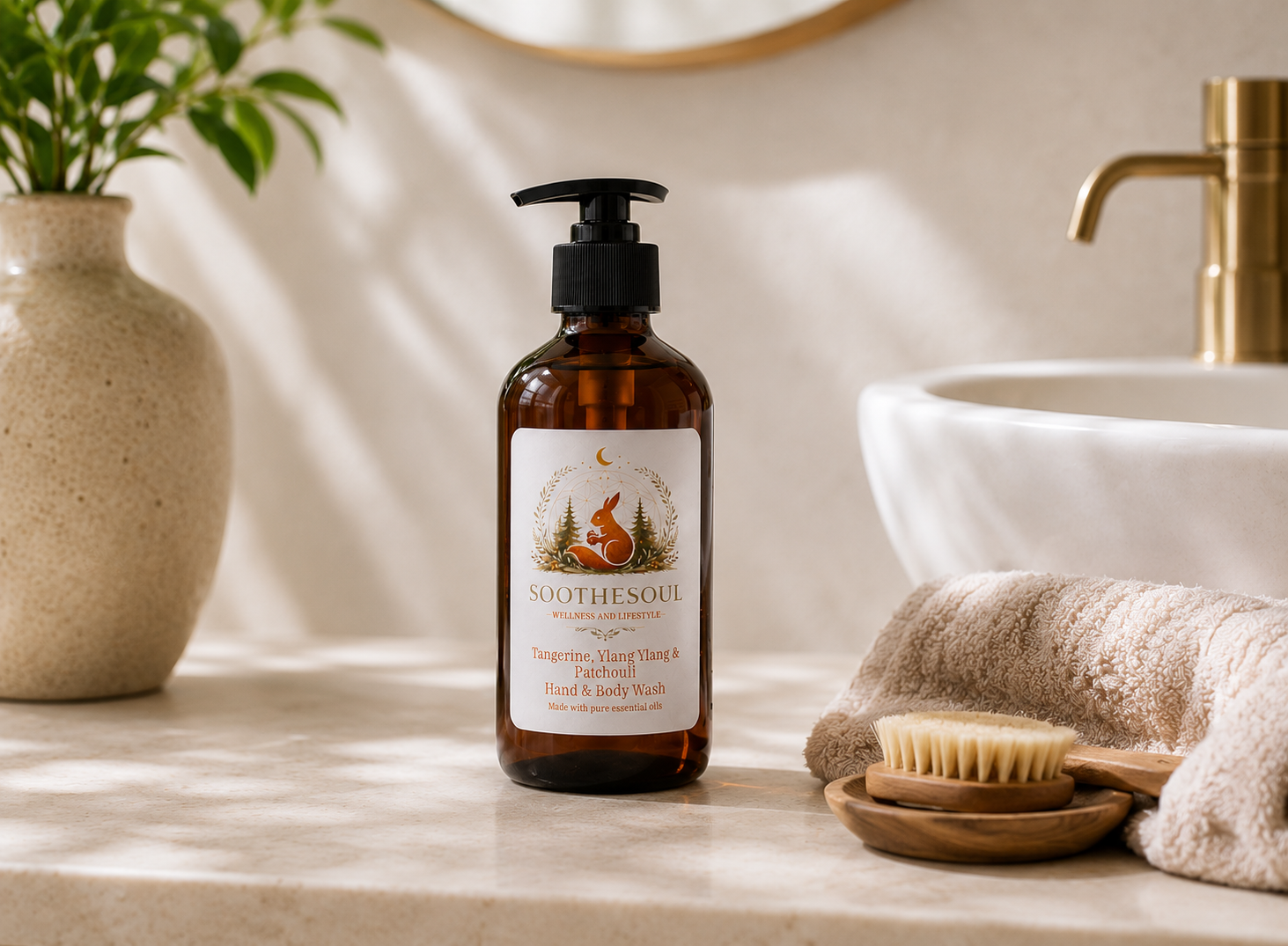 Tangerine, Ylang Ylang, Patchouli Hand & Body Wash 250ml - Image 3
